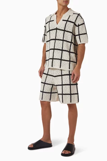 Crochet Check Shorts in Cotton-blend