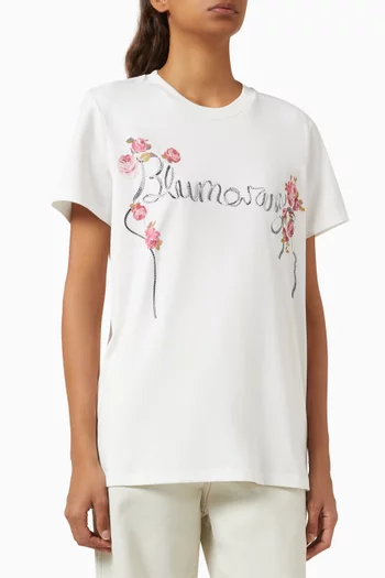 Embellished Logo T-shirt in Cotton Jersey