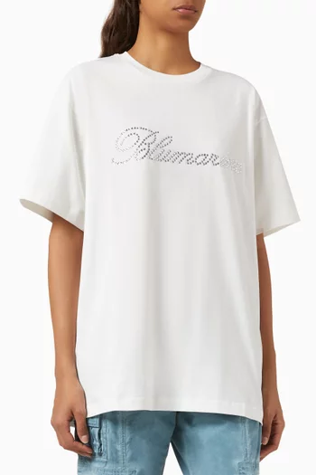 Embellished Logo T-shirt in Cotton Jersey
