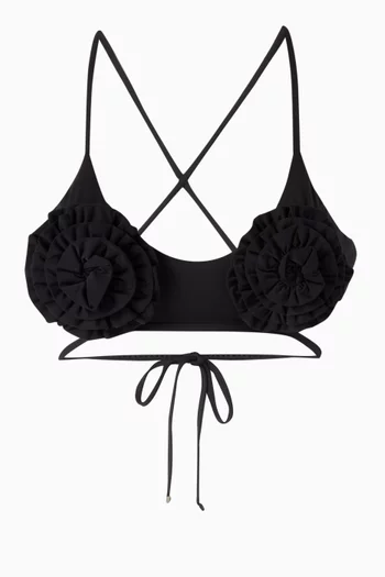Rosette Bikini Top in Nylon Blend