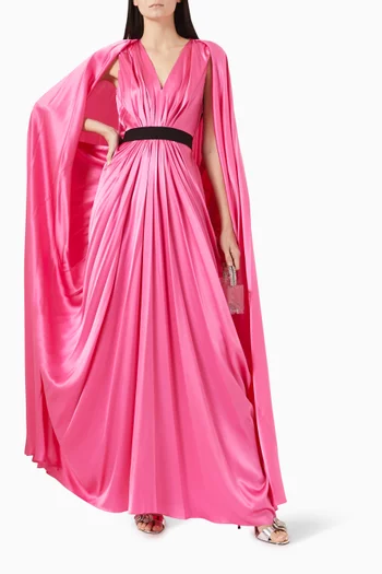 Khalyn Cape Gown in Silk