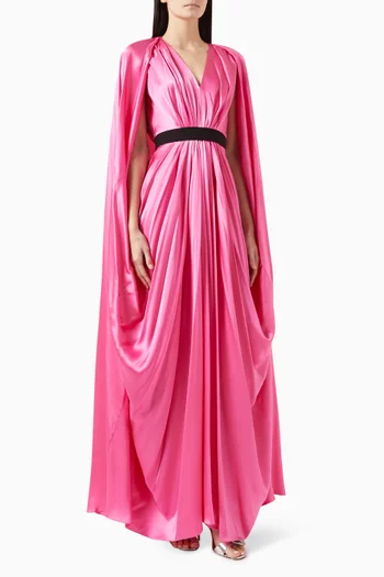 Khalyn Cape Gown in Silk