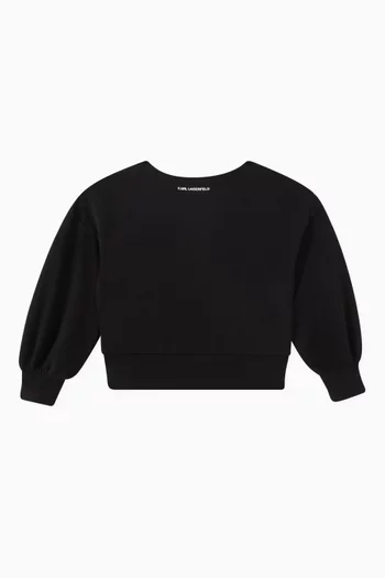 سويت شيرت بعبارة Cafe de Karl مزيج قطن