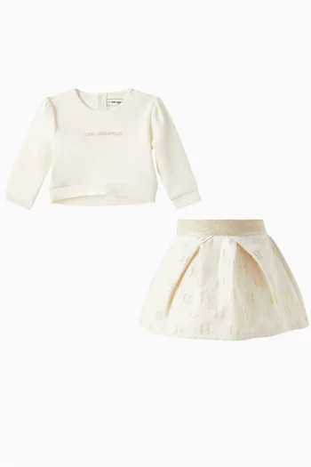 Logo Sweatshirt Skirt Set