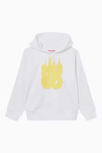 Fire Logo Hoodie in Cotton-blend