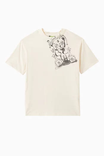 تي شيرت بطبعة غرافيتي جيرسيه