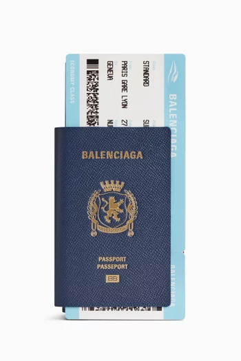 Passport Long Wallet 1 Ticket in Textured Calfskin