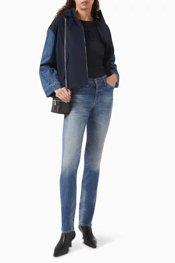 The Grid Cigarette-fit Jeans in Denim