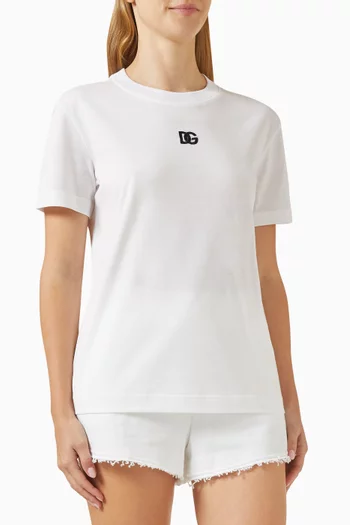 Embroidered-logo T-shirt in Cotton