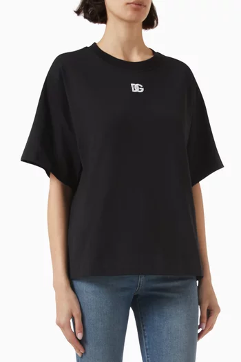 Embroidered-logo Oversized T-shirt in Cotton