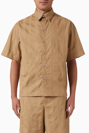 Embroidered Shirt in Cotton-gabardine
