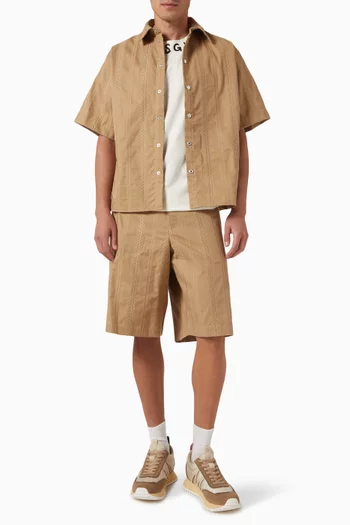 Embroidered Bermuda Shorts in Cotton-gabardine