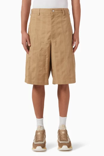 Embroidered Bermuda Shorts in Cotton-gabardine