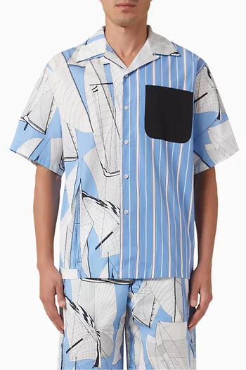 Striped Sail-race Shirt in Cotton-poplin