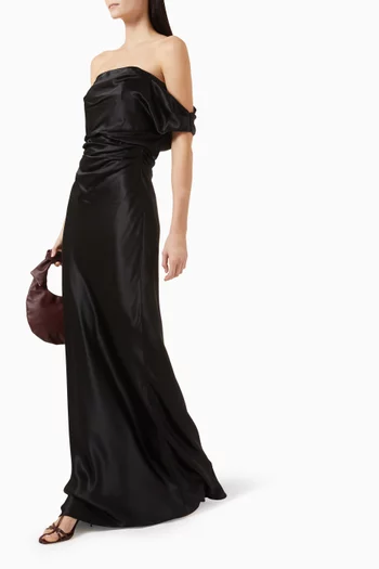 Strapless Arm Drape Gown in Silk