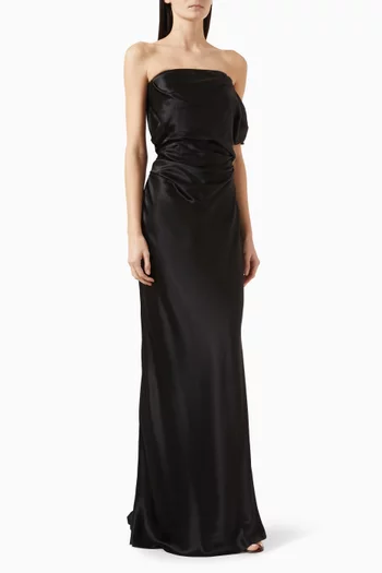 Strapless Arm Drape Gown in Silk