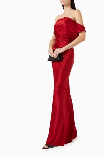 Strapless Arm Drape Gown in Silk