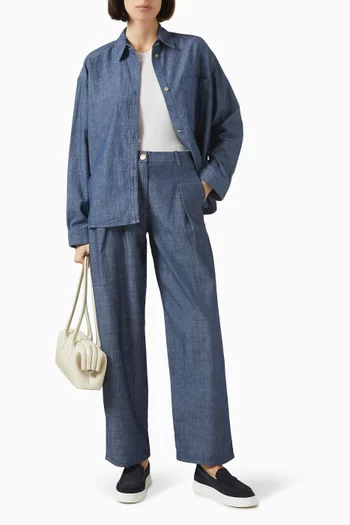 The Grid Pants in Chambray