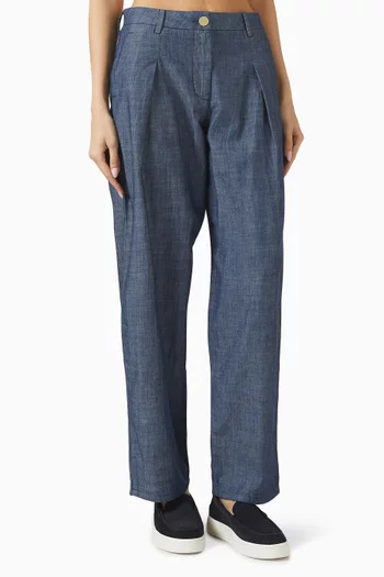 The Grid Pants in Chambray