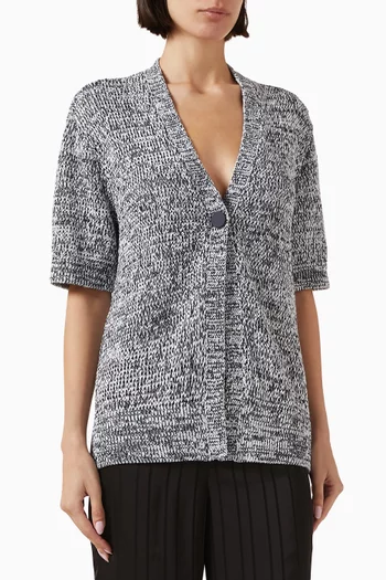 The Grid Cardigan in Cotton-knit