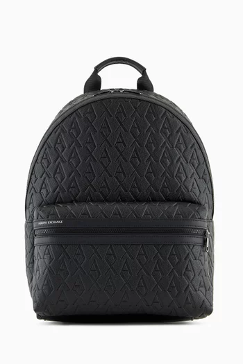 Liam Logo-embossed Backpack in Faux Leather