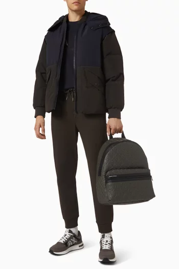 Liam Logo-embossed Backpack in Faux Leather