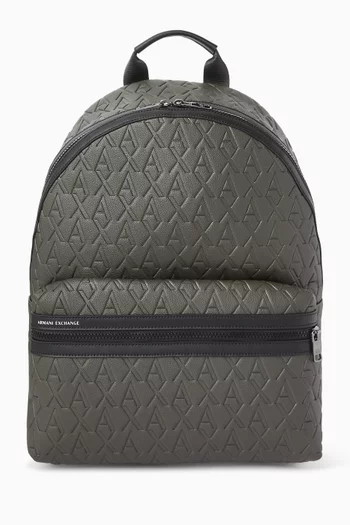 Liam Logo-embossed Backpack in Faux Leather