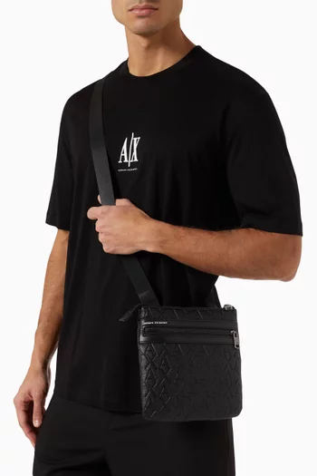 Elba Logo-embossed Crossbody Bag in Faux Leather