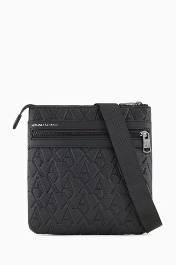 Elba Logo-embossed Crossbody Bag in Faux Leather
