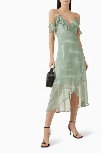 The Grid Marble-print Dress in Viscose