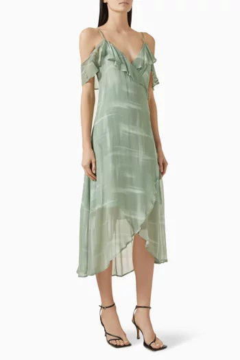 The Grid Marble-print Dress in Viscose