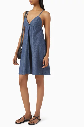 Sleeveless Mini Dress in Denim