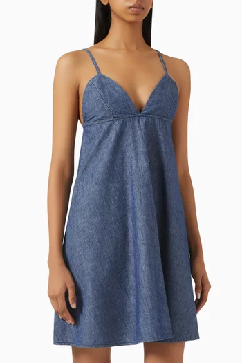 Sleeveless Mini Dress in Denim