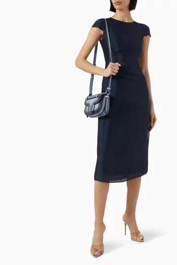 The Grid Midi Dress in Viscose-blend