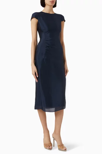 The Grid Midi Dress in Viscose-blend