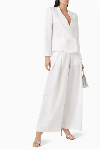 Double-breasted Blazer in Linen-blend