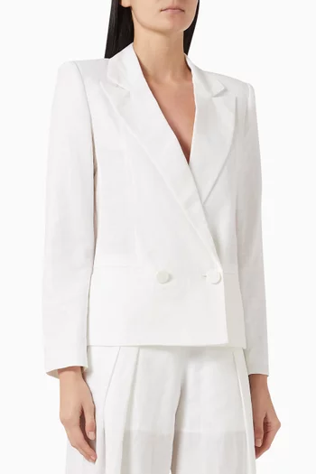 Double-breasted Blazer in Linen-blend