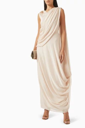 Sable Maxi Dress in Silk & Chiffon