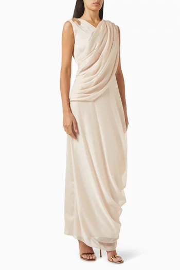 Sable Maxi Dress in Silk & Chiffon