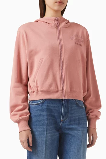 Logo Zip Hoodie in Cotton