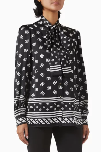 All-over Logo Shirt in Silk
