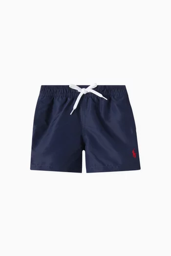 Embroidered-pony Swim Shorts