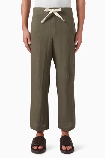 Elasticated Pants in Linen