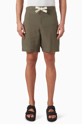 Elasticated Shorts in Linen