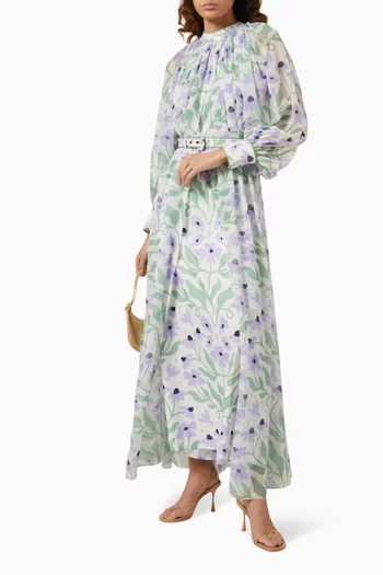 Nyra Floral-print Maxi Dress in Chiffon