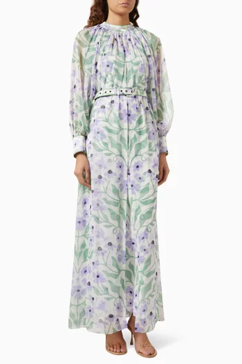 Nyra Floral-print Maxi Dress in Chiffon