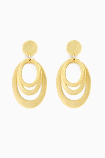 Layered Flat Hoop Earrings in 18kt Gold-plated Metal