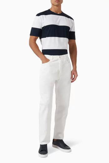 Large Stripe T-shirt in Cotton & Lyocell
