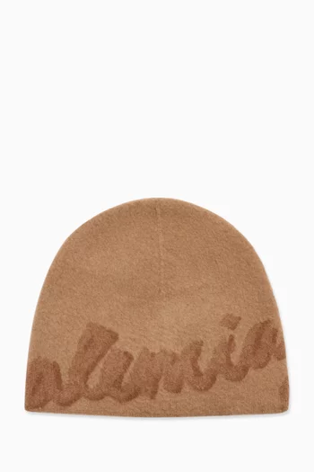 Logo Beanie in Wool-cashmere Blend