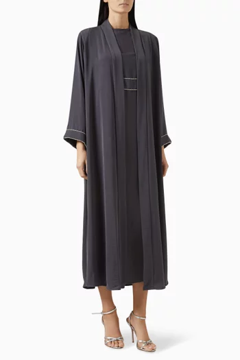 Crystal-embellished Abaya & Dress Set